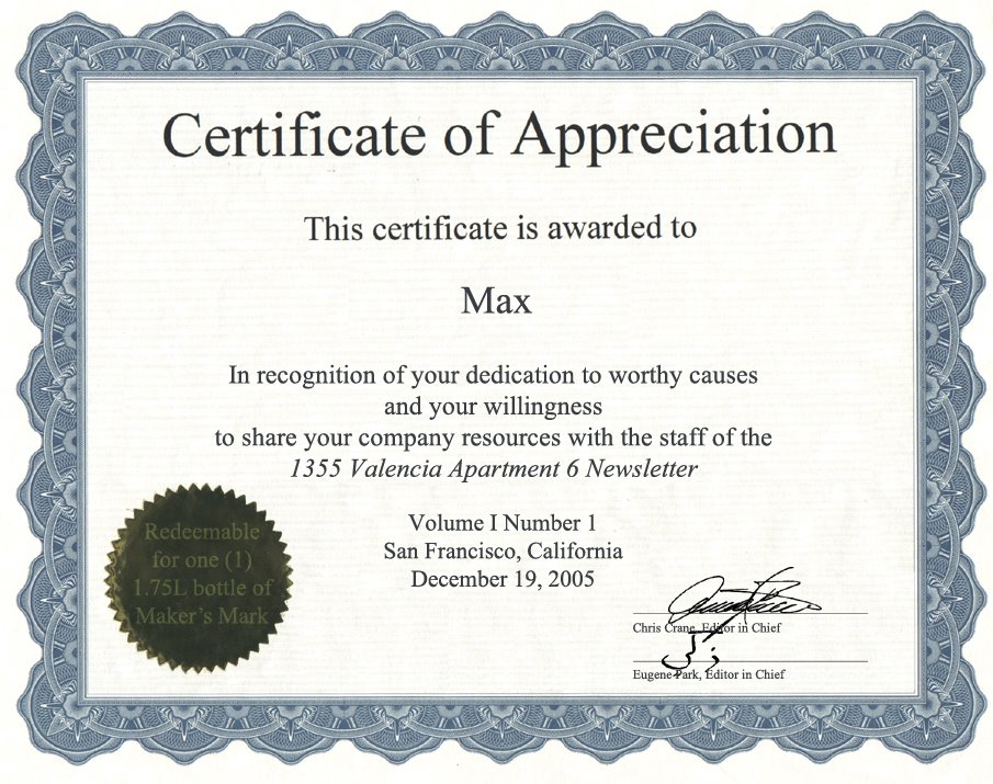 certificate of appreciation figure
